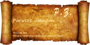 Parotzi Zebulon névjegykártya